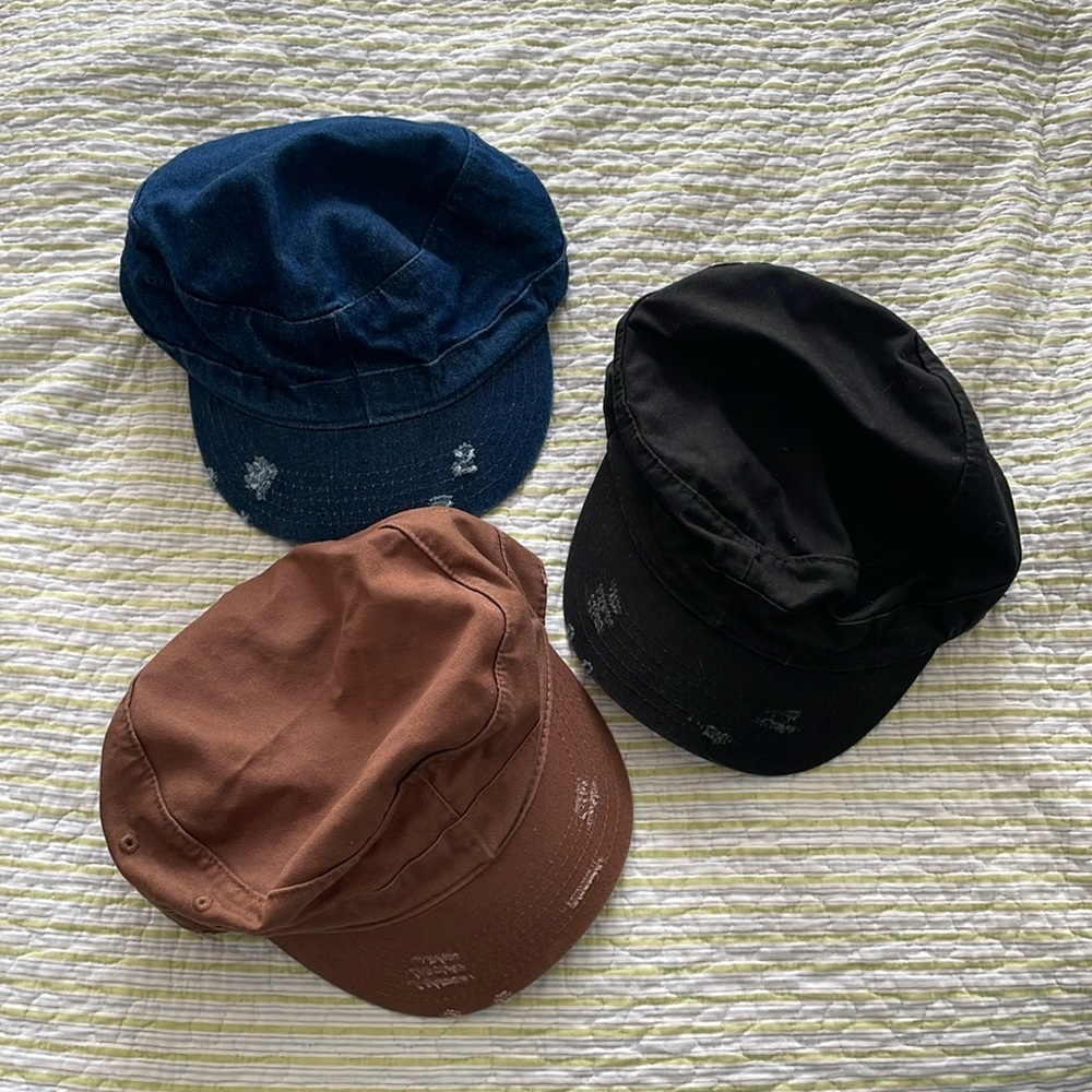 3 Vintage Washed Cadet Sports Caps